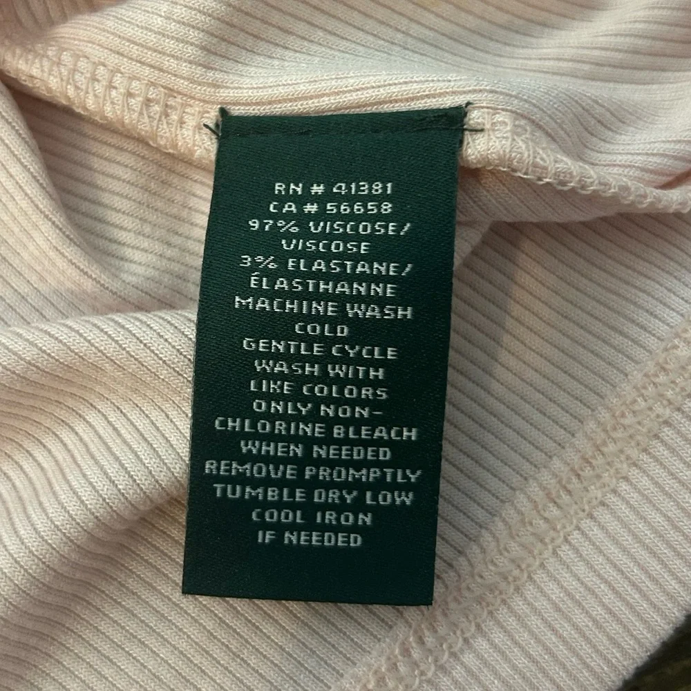 RALPH LAUREN | Pink Turtleneck Ribbed Long Sleeve Top | Size Large - Picture 5 of 11